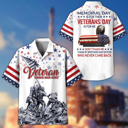 U.S. Veteran Hawaiian Shirt | Patriotic Gift