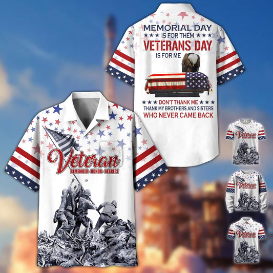 U.S. Veteran Hawaiian Shirt | Patriotic Gift