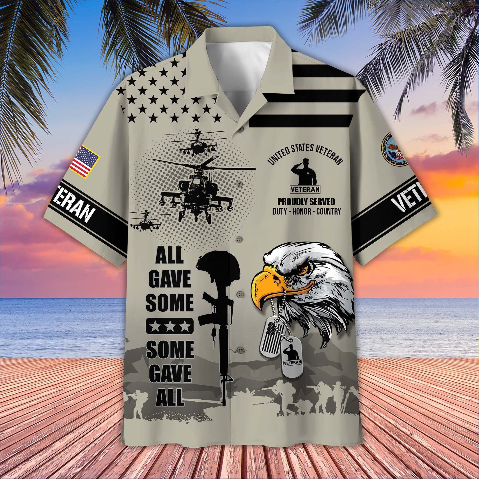 U.S. Veteran Hawaiian Shirt | Patriotic Gift