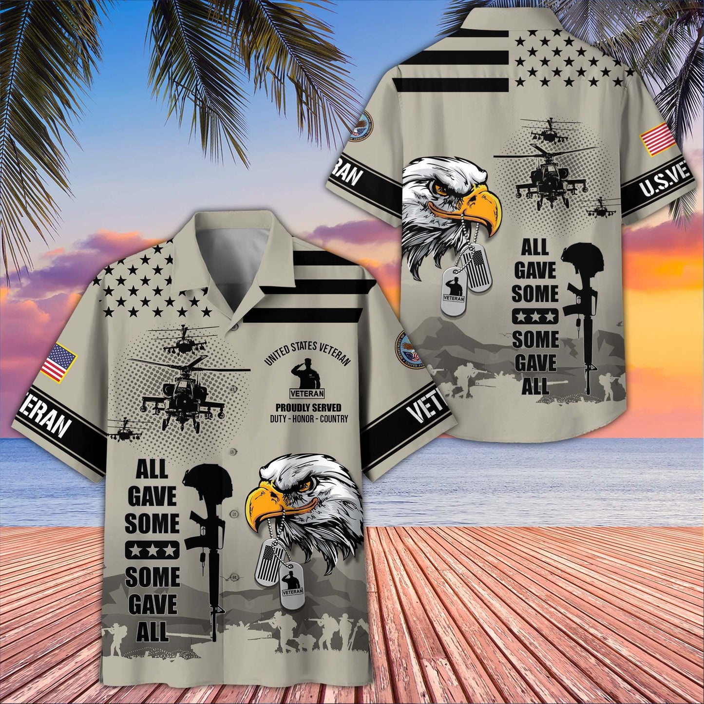 U.S. Veteran Hawaiian Shirt | Patriotic Gift