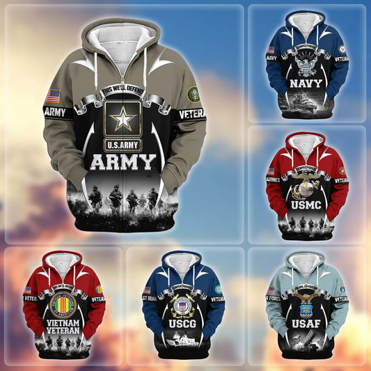 U.S. Veteran Zip Hoodie | Patriotic Gift
