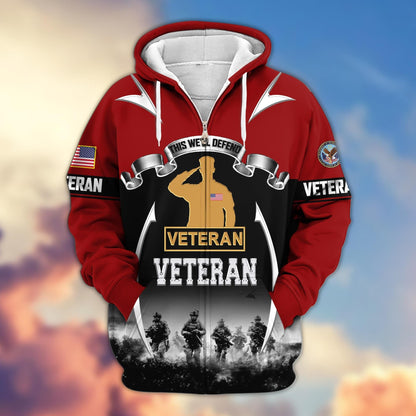 U.S. Veteran Zip Hoodie | Patriotic Gift