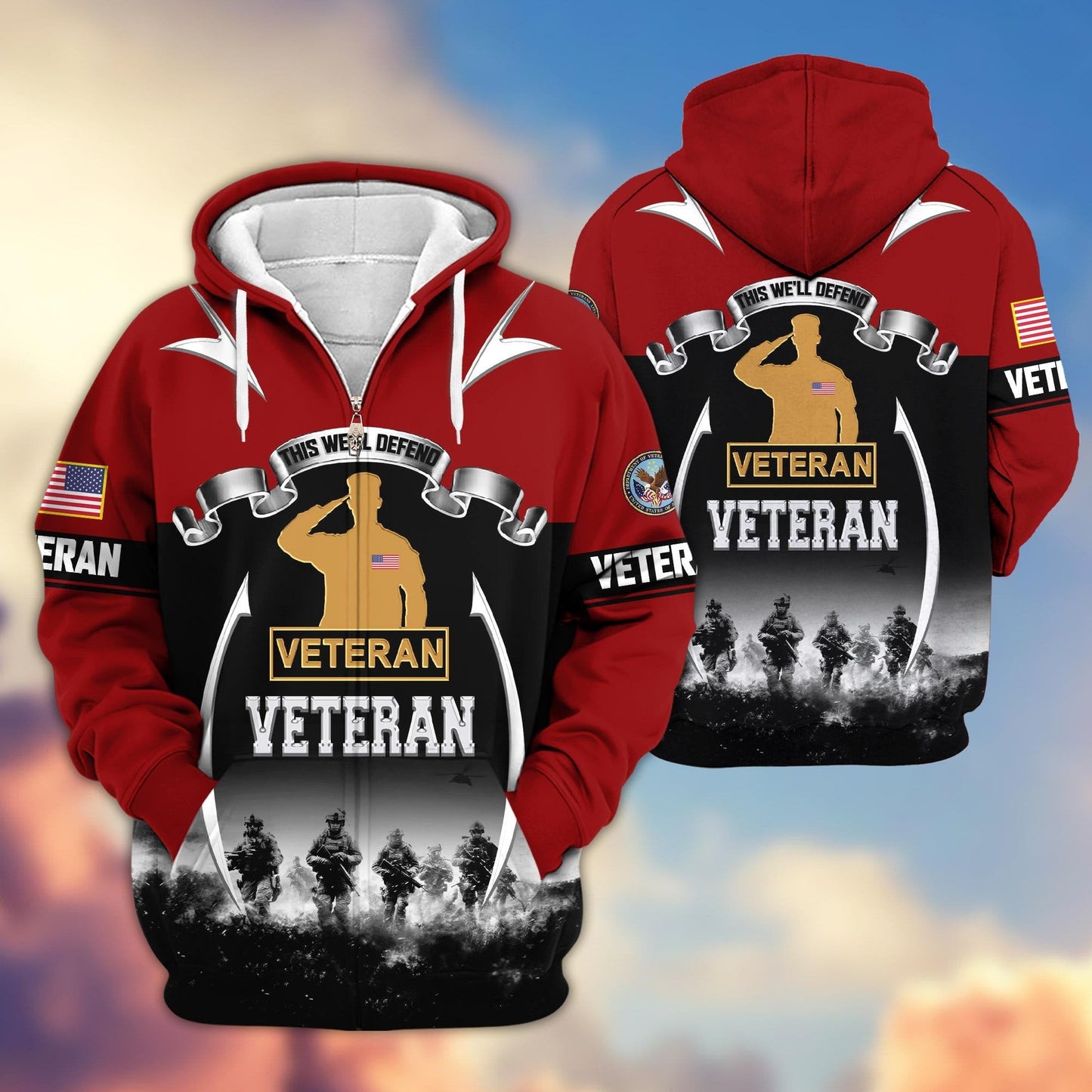 U.S. Veteran Zip Hoodie | Patriotic Gift