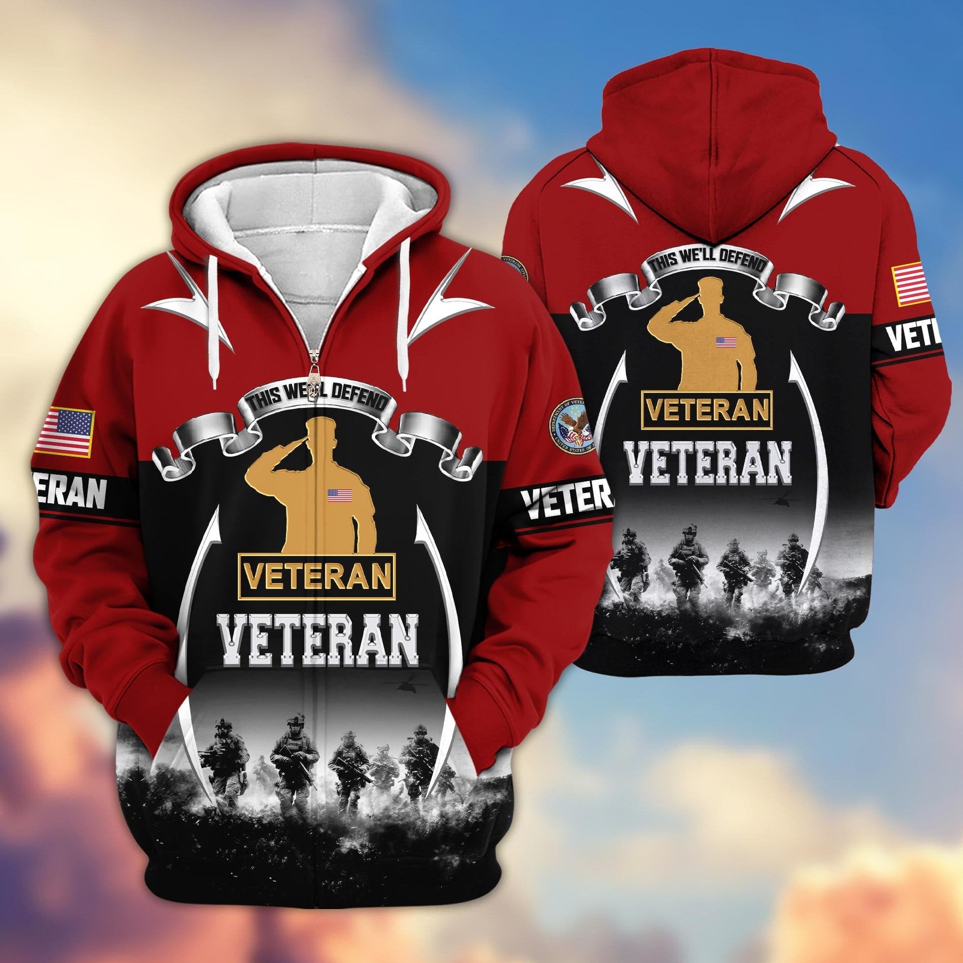 U.S. Veteran Zip Hoodie | Patriotic Gift