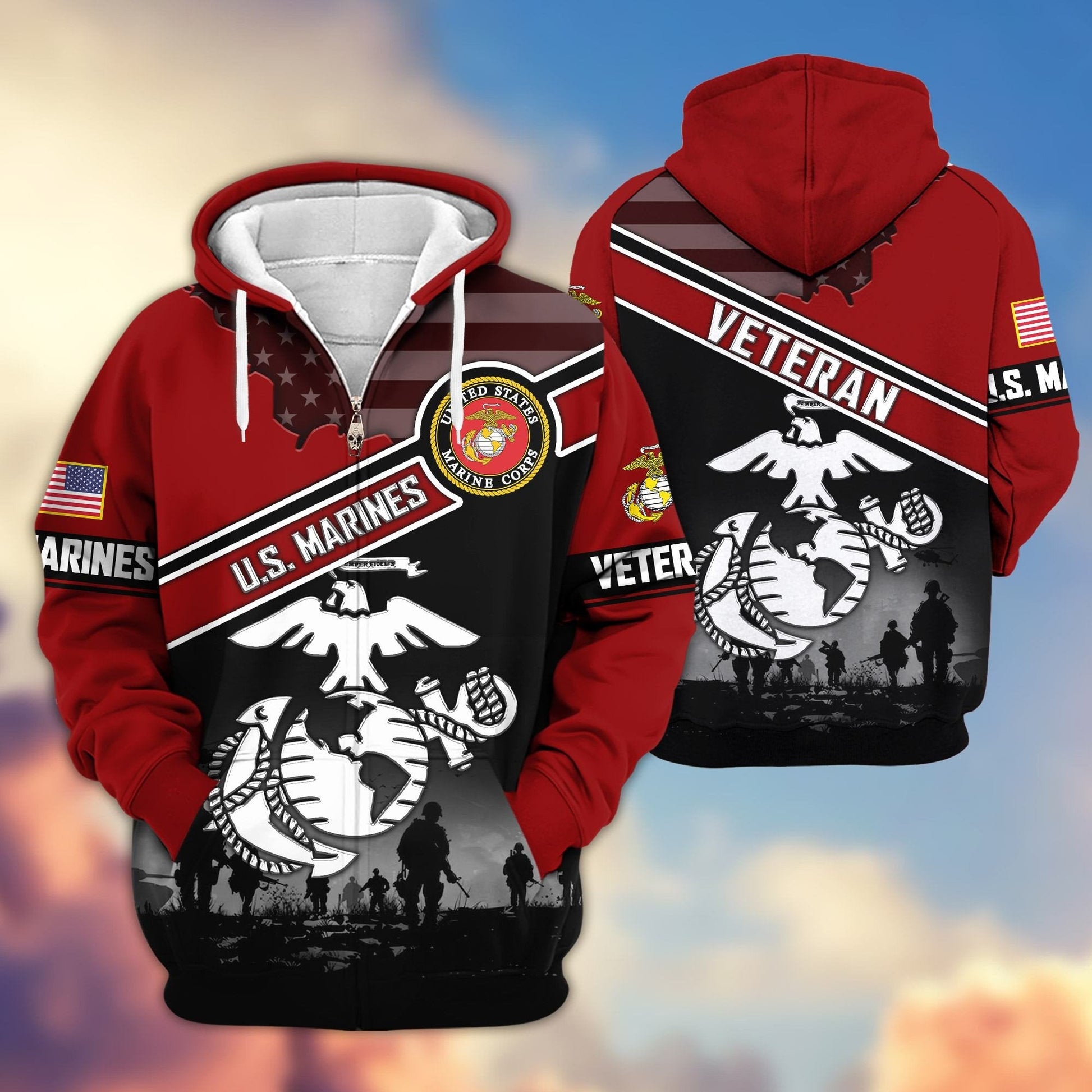 U.S. Veteran Zip Hoodie | Patriotic Gift