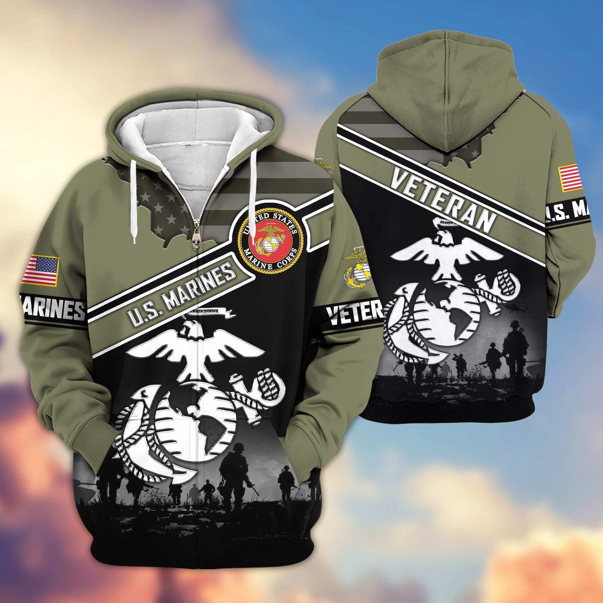 U.S. Veteran Zip Hoodie | Patriotic Gift