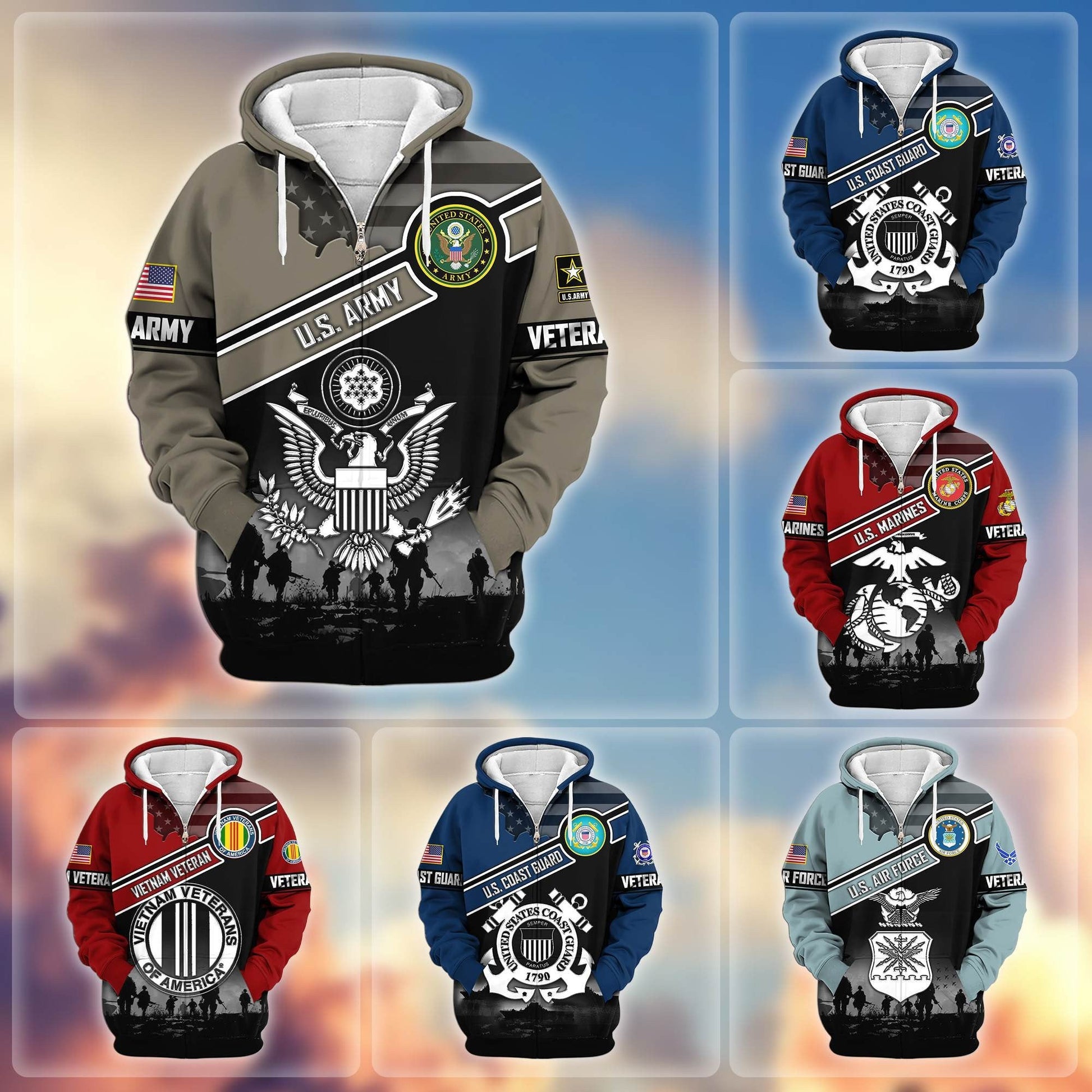 U.S. Veteran Zip Hoodie | Patriotic Gift