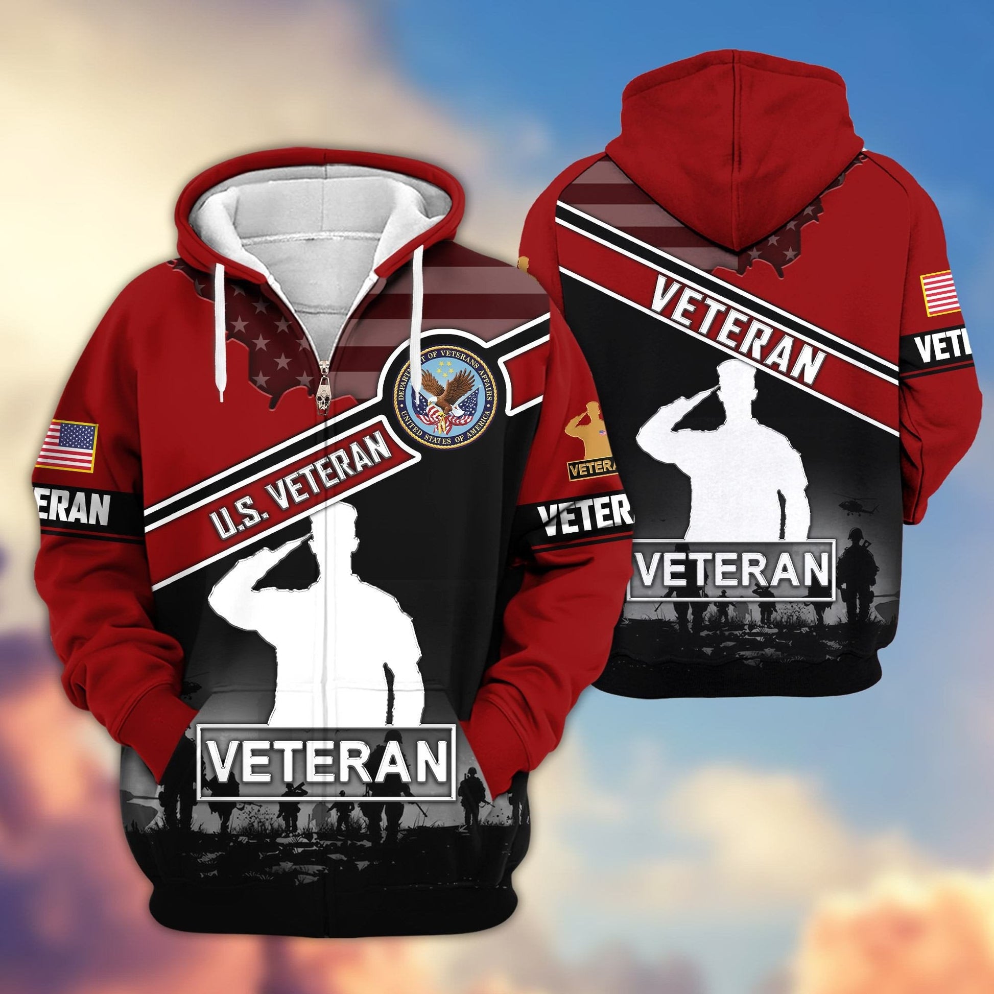 U.S. Veteran Zip Hoodie | Patriotic Gift