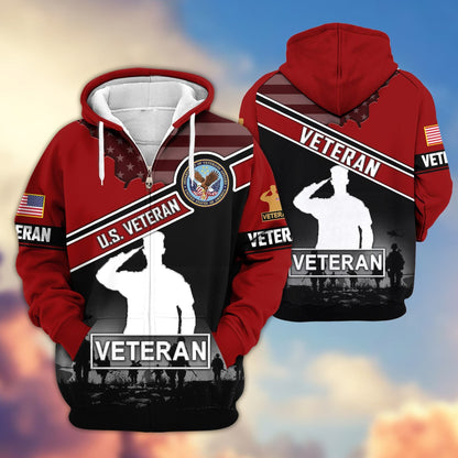 U.S. Veteran Zip Hoodie | Patriotic Gift