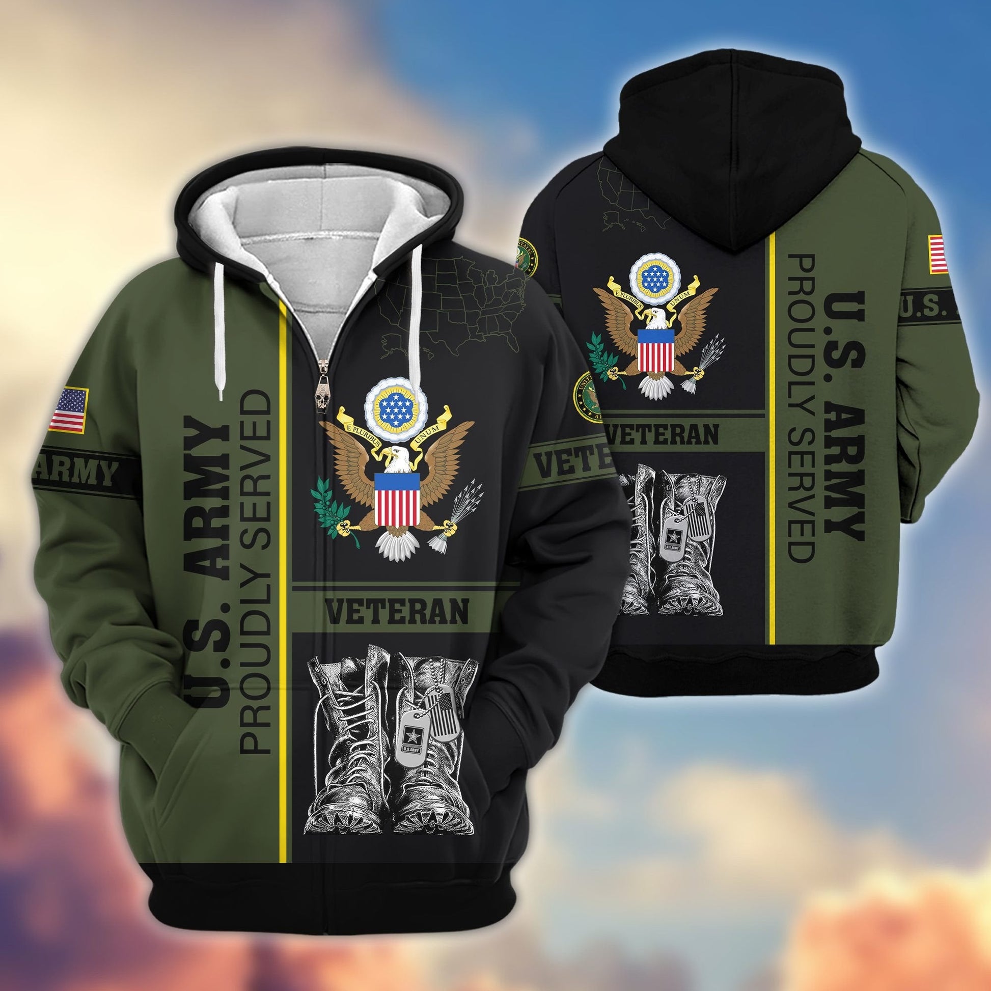 U.S. Veteran Zip Hoodie | Patriotic Gift
