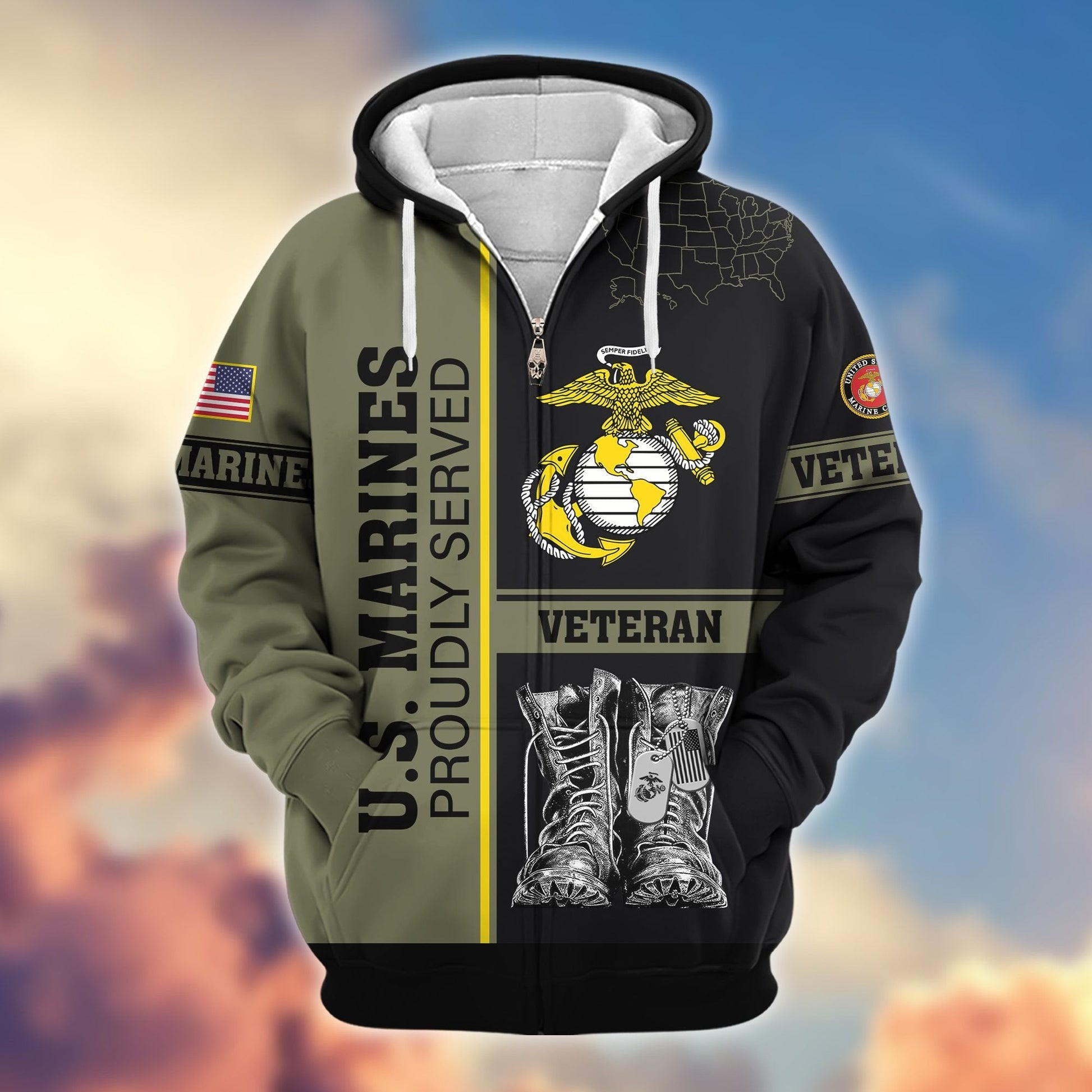 U.S. Veteran Zip Hoodie | Patriotic Gift