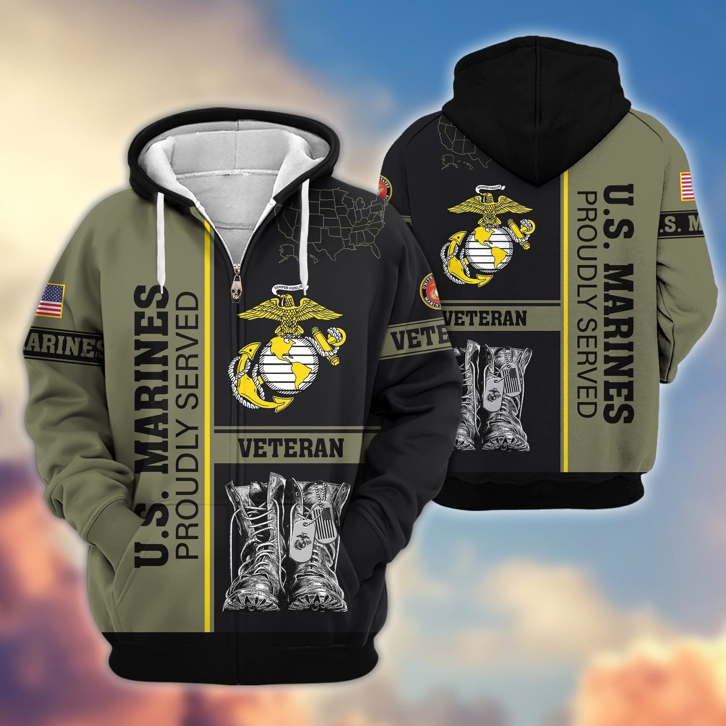 U.S. Veteran Zip Hoodie | Patriotic Gift