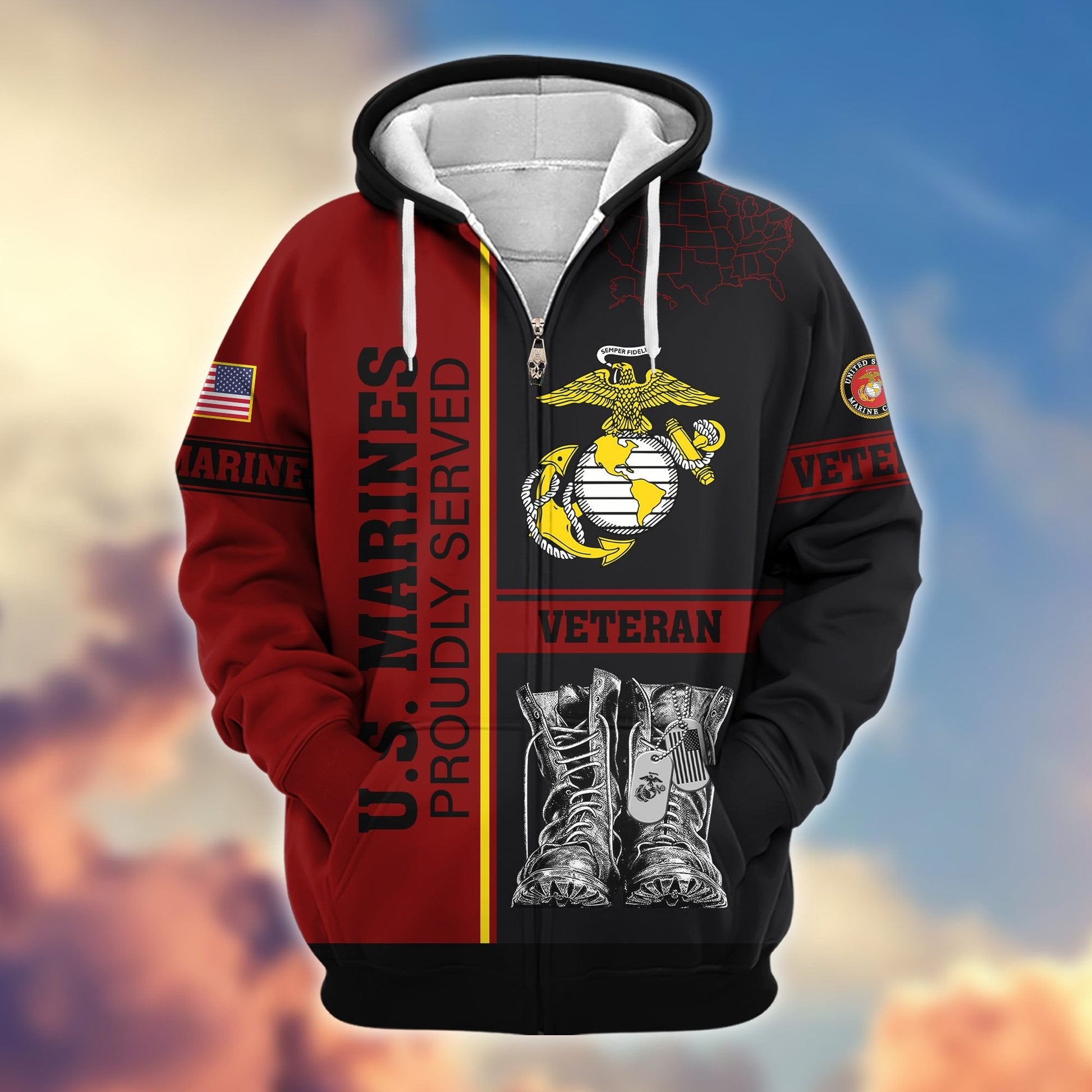U.S. Veteran Zip Hoodie | Patriotic Gift