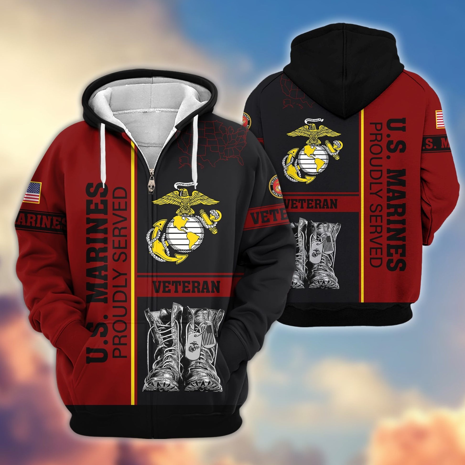 U.S. Veteran Zip Hoodie | Patriotic Gift