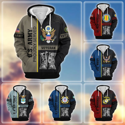 U.S. Veteran Zip Hoodie | Patriotic Gift