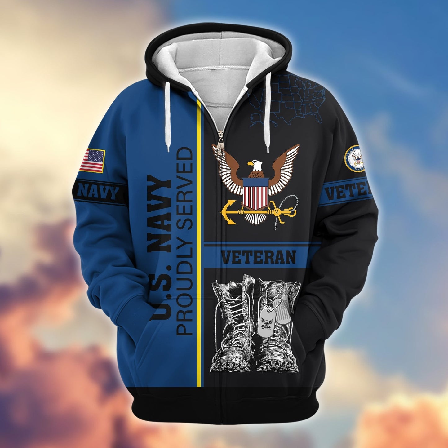 U.S. Veteran Zip Hoodie | Patriotic Gift