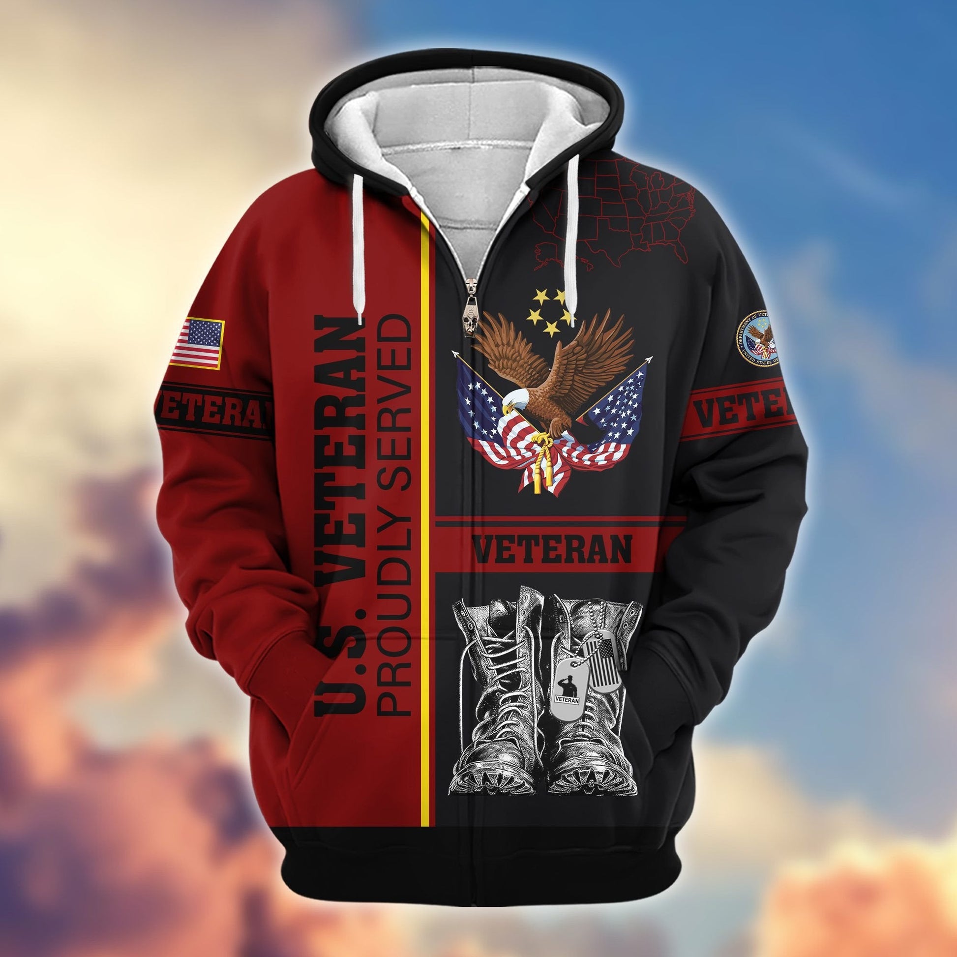 U.S. Veteran Zip Hoodie | Patriotic Gift