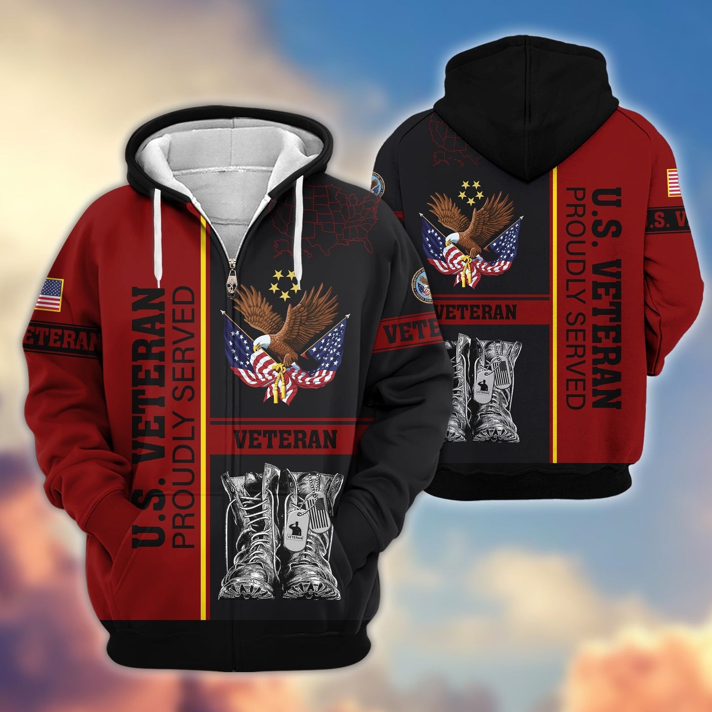 U.S. Veteran Zip Hoodie | Patriotic Gift