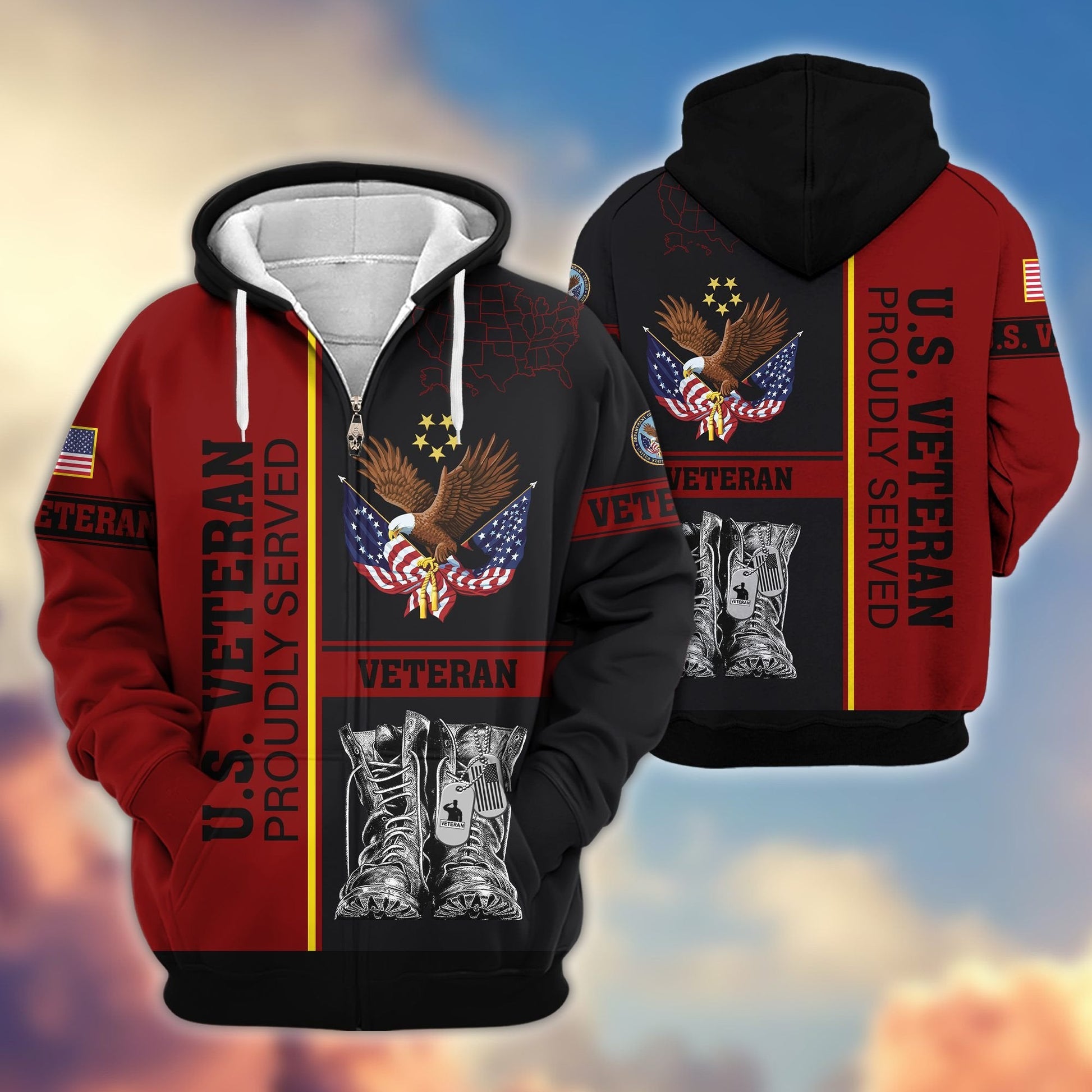 U.S. Veteran Zip Hoodie | Patriotic Gift