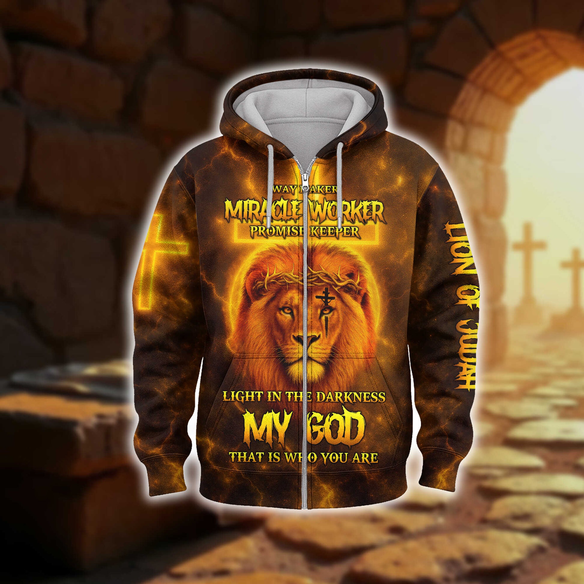 Lion of Judah – Wear Your Faith Boldly Zip Hoodie | Christian Gift