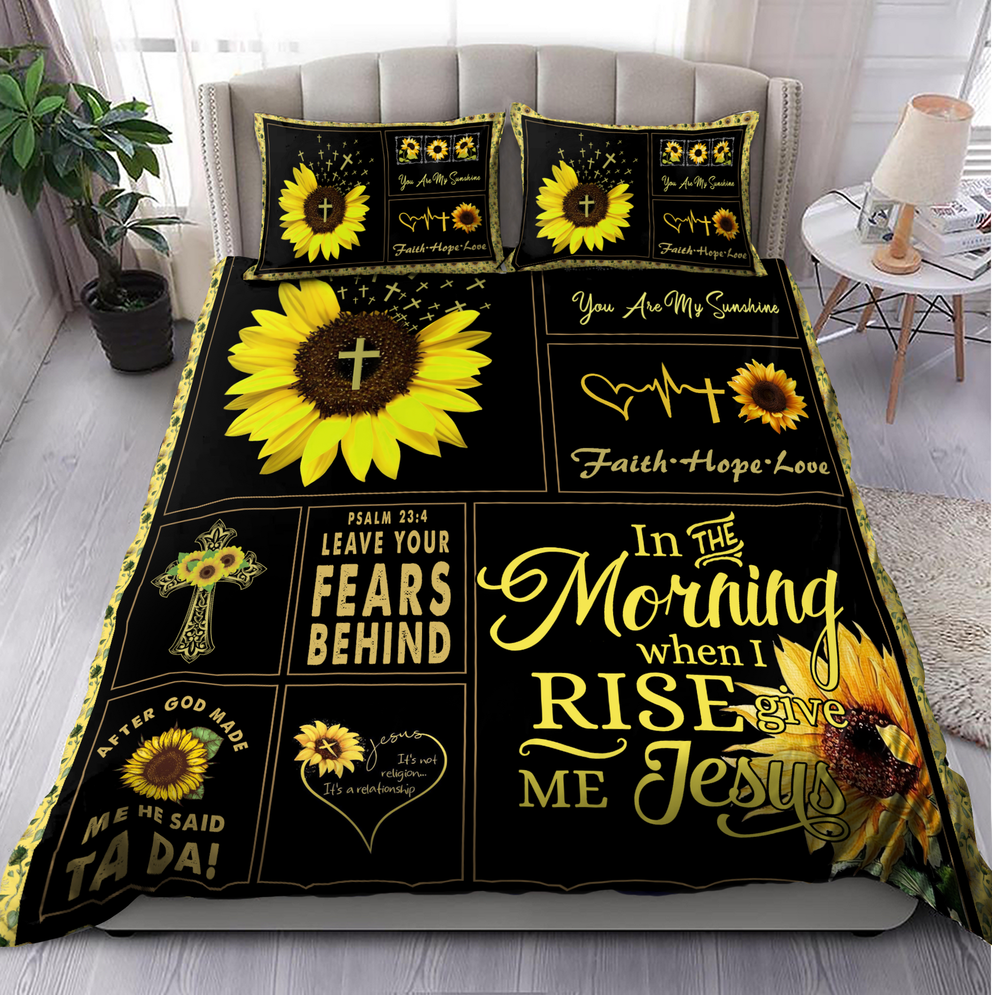 In the morning when i rise give me jesus Bedding Set | Christian Gift