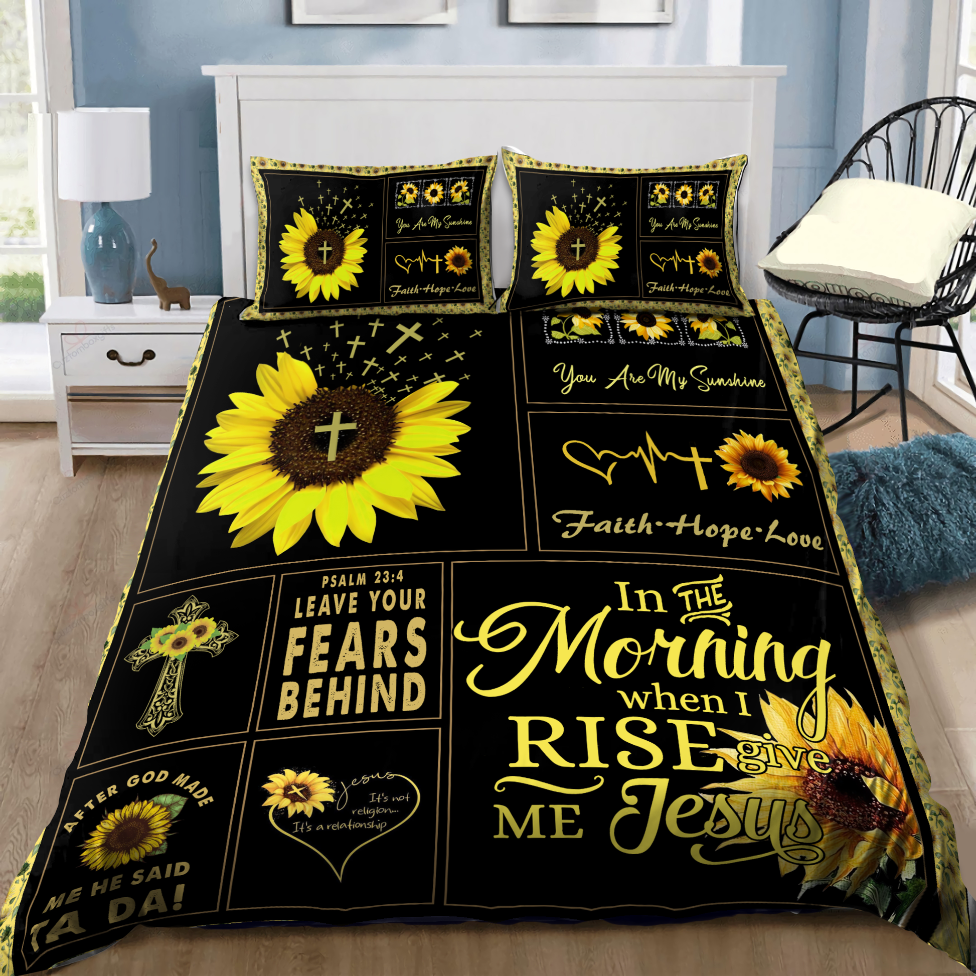 In the morning when i rise give me jesus Bedding Set | Christian Gift