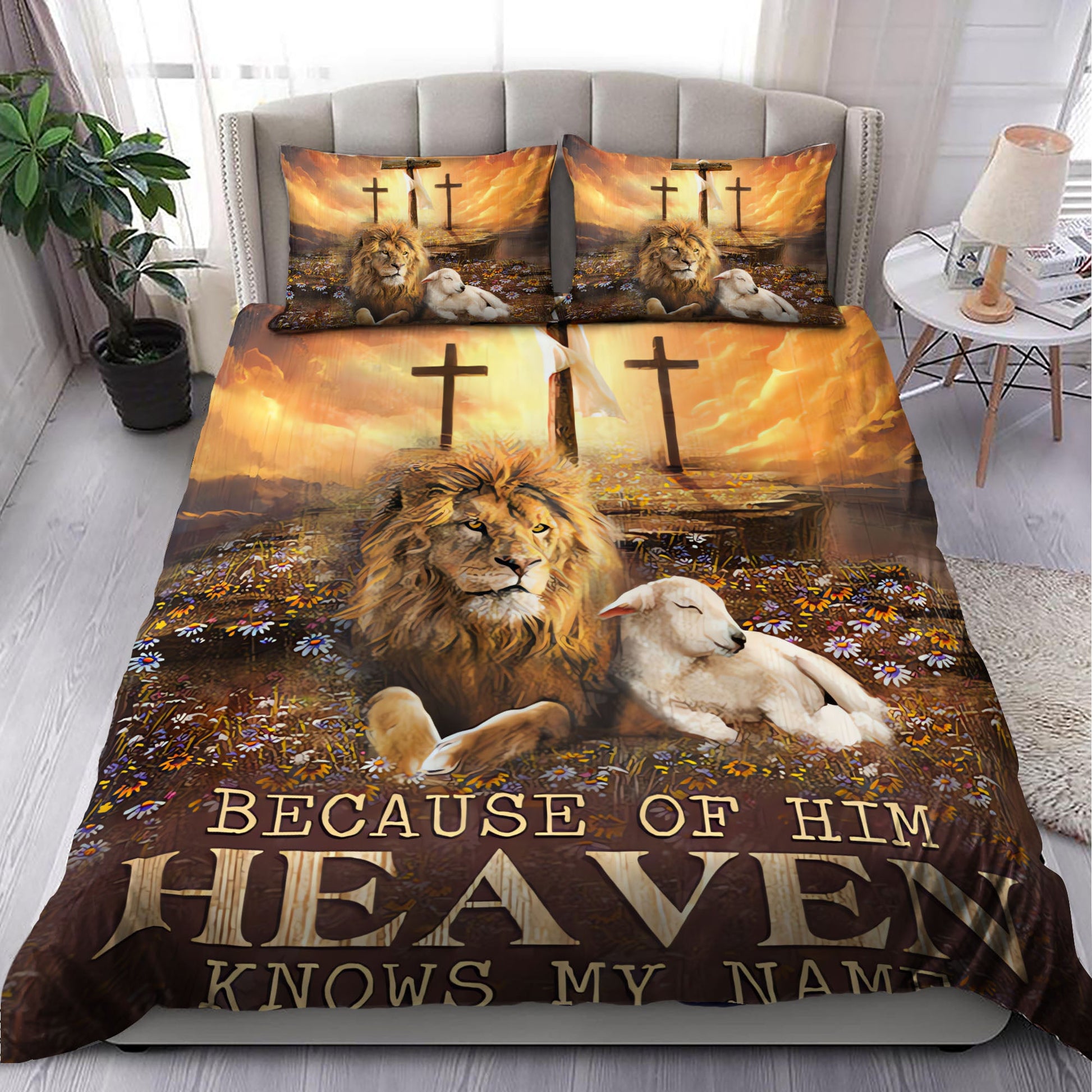 The Lion and Lamb Faith Comforter Set Bedding Set | Christian Gift