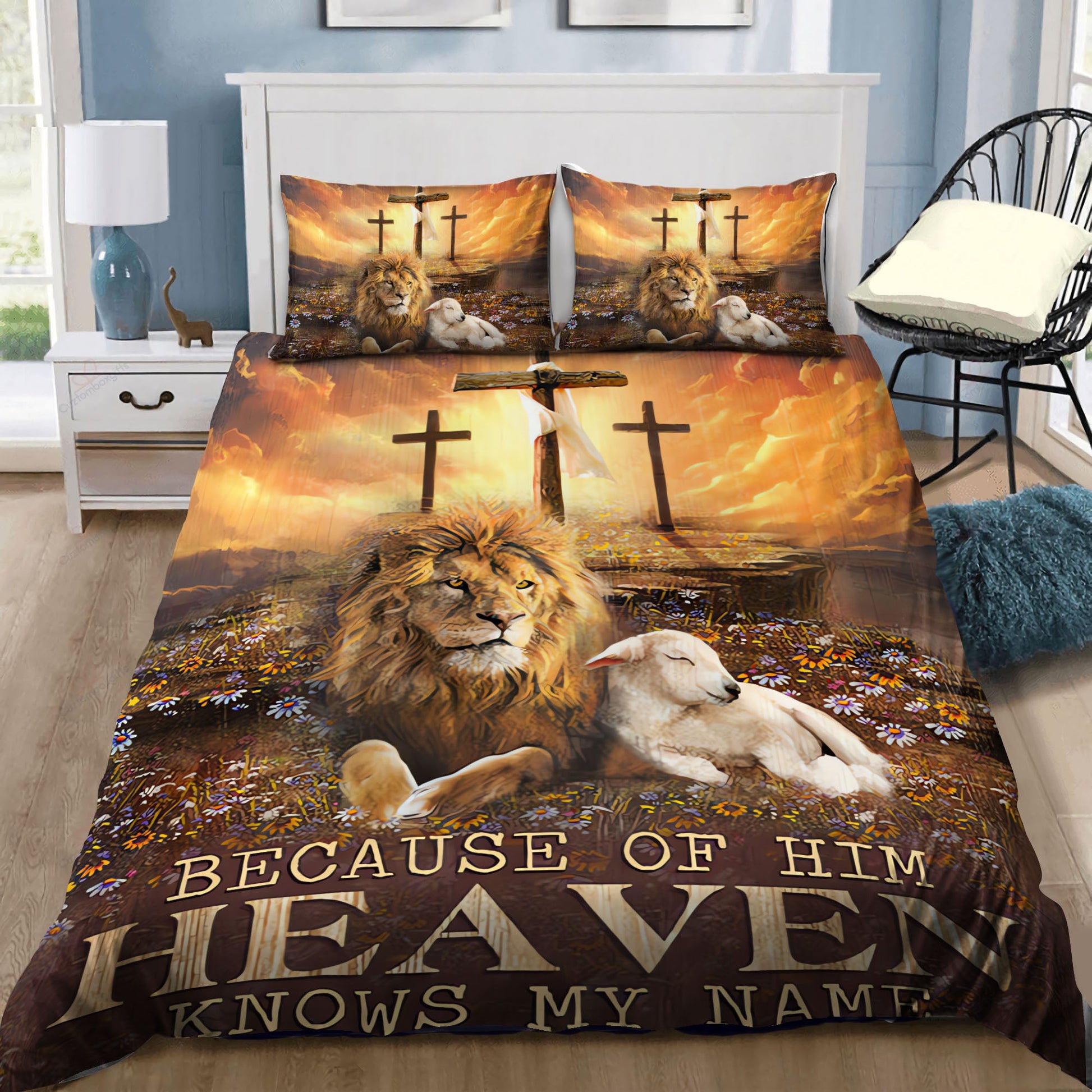 The Lion and Lamb Faith Comforter Set Bedding Set | Christian Gift