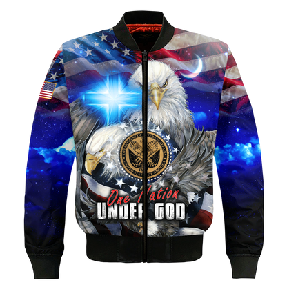 One nation under God- All Over Prints Hoodie Shirt | Christian Gift