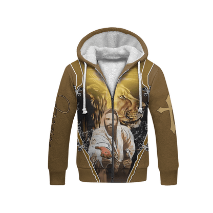 He Leads Me Faith Zip Hoodie | Christian Gift