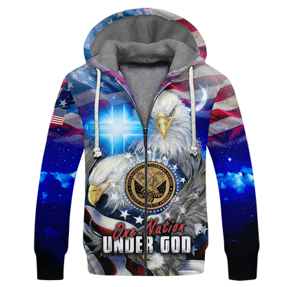 One nation under God- All Over Prints Hoodie Shirt | Christian Gift