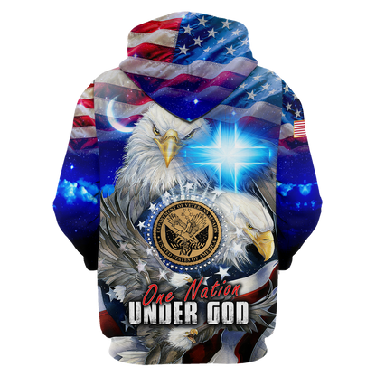 One nation under God- All Over Prints Hoodie Shirt | Christian Gift