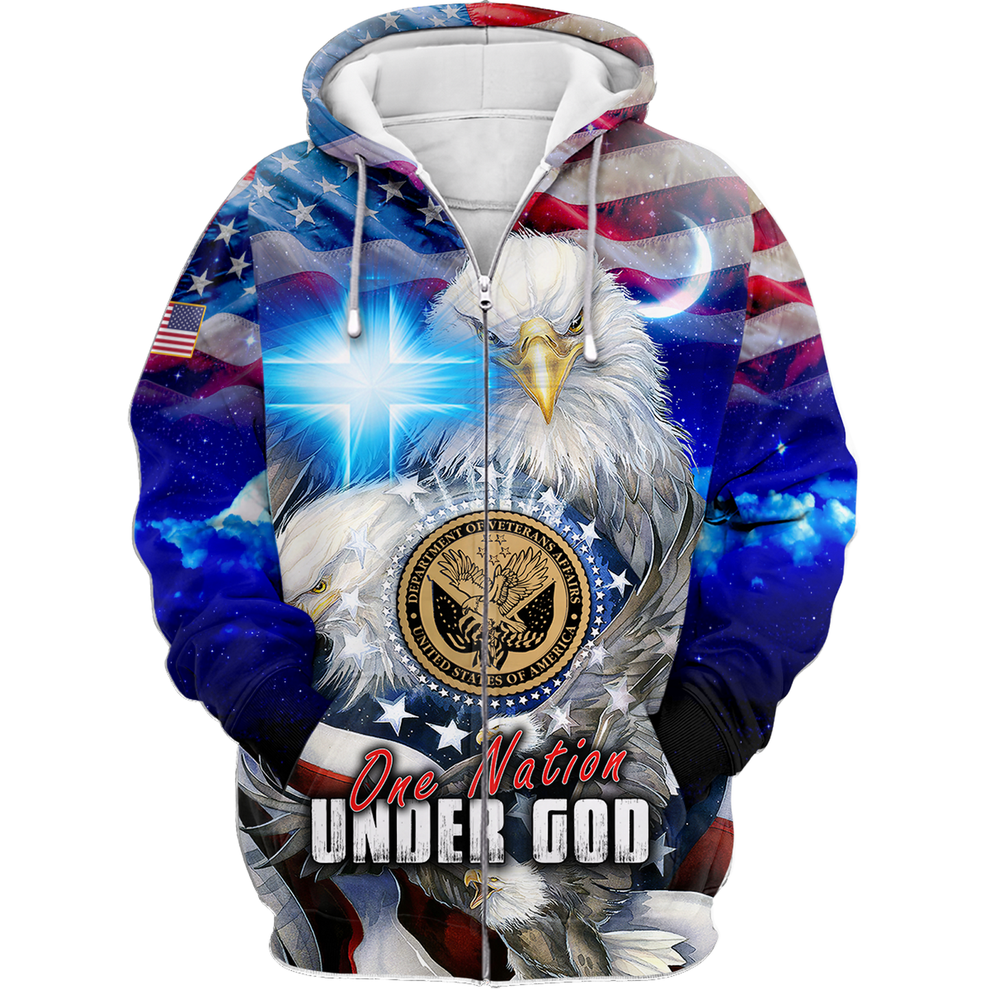 One nation under God- All Over Prints Hoodie Shirt | Christian Gift
