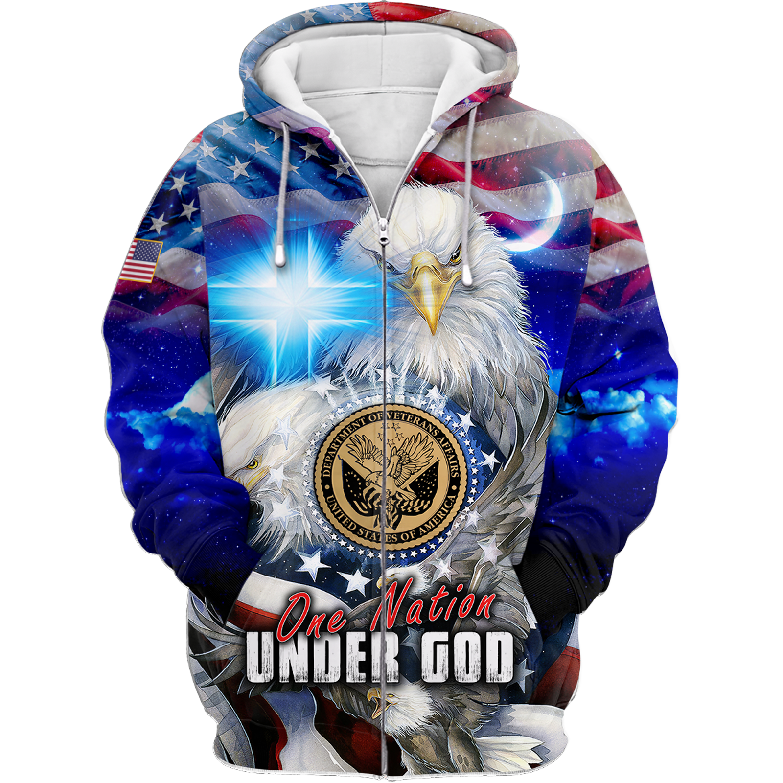 One nation under God- All Over Prints Hoodie Shirt | Christian Gift