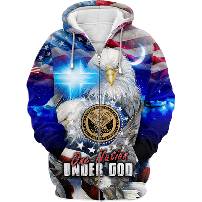 One nation under God- All Over Prints Hoodie Shirt | Christian Gift