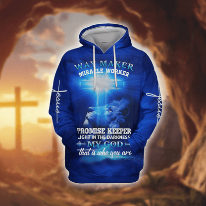 Lion of Judah "Way Maker" Zip Hoodie | Christian Gift