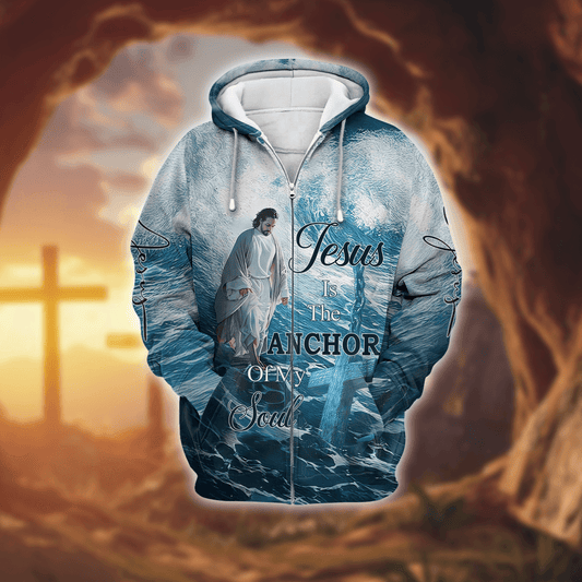 Jesus Is The Anchor Of My Soul Zip Hoodie | Christian Gift