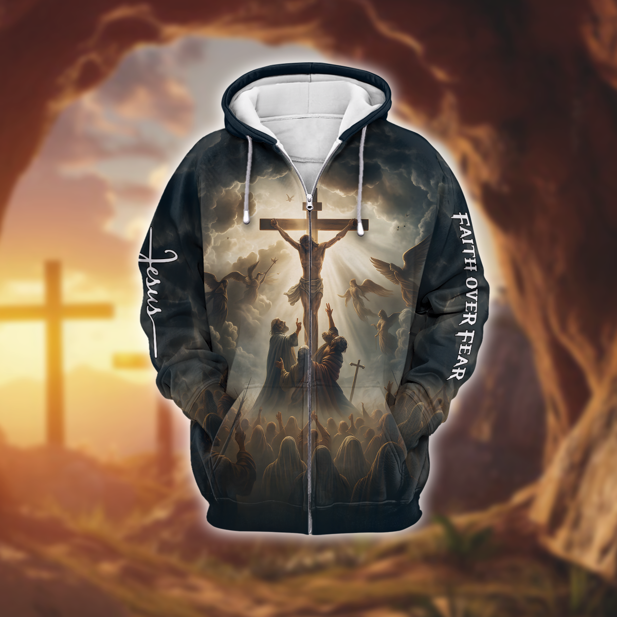Cross Zip Hoodie | Christian Gift