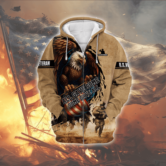 All gave some -some gave all Zip Hoodie for Veterans | Veteran Gift