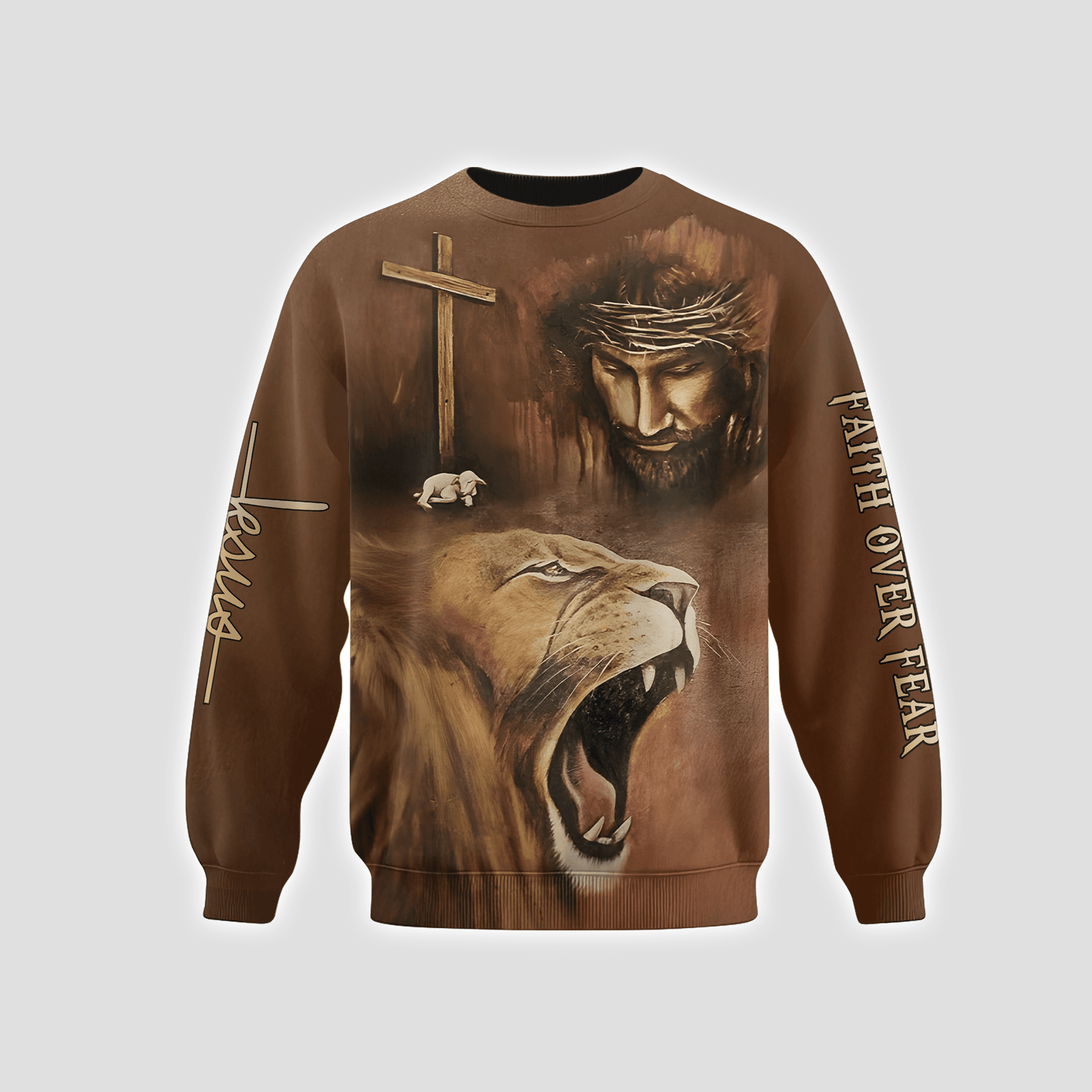 "Faith Over Fear" Jesus Christ Zip Hoodie | Christian Gift