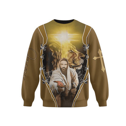He Leads Me Faith Zip Hoodie | Christian Gift