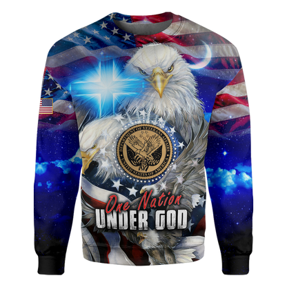 One nation under God- All Over Prints Hoodie Shirt | Christian Gift
