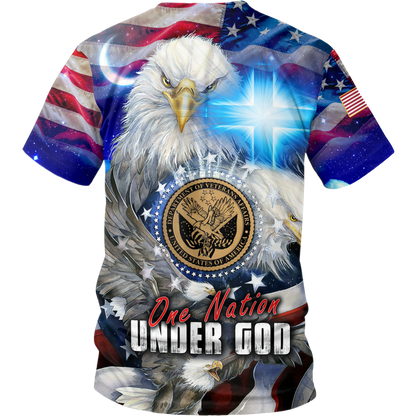 One nation under God- All Over Prints Hoodie Shirt | Christian Gift