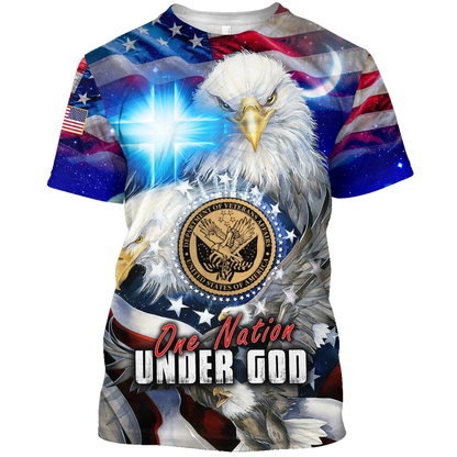 One nation under God- All Over Prints Hoodie Shirt | Christian Gift