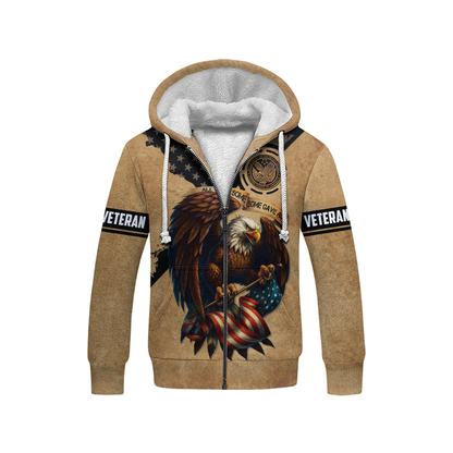 U.S. Veteran Eagle Hoodie – All Gave Some Some Gave All, Patriotic American Flag Zip Up