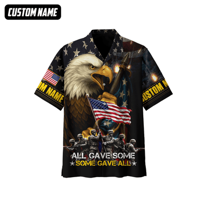 U.S. Veteran Hoodie – All Gave Some Some Gave All, Eagle Holding American Flag Zip Up