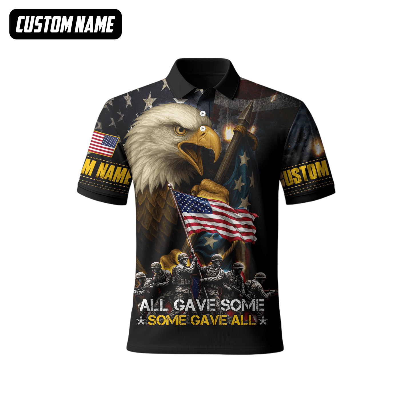 U.S. Veteran Hoodie – All Gave Some Some Gave All, Eagle Holding American Flag Zip Up