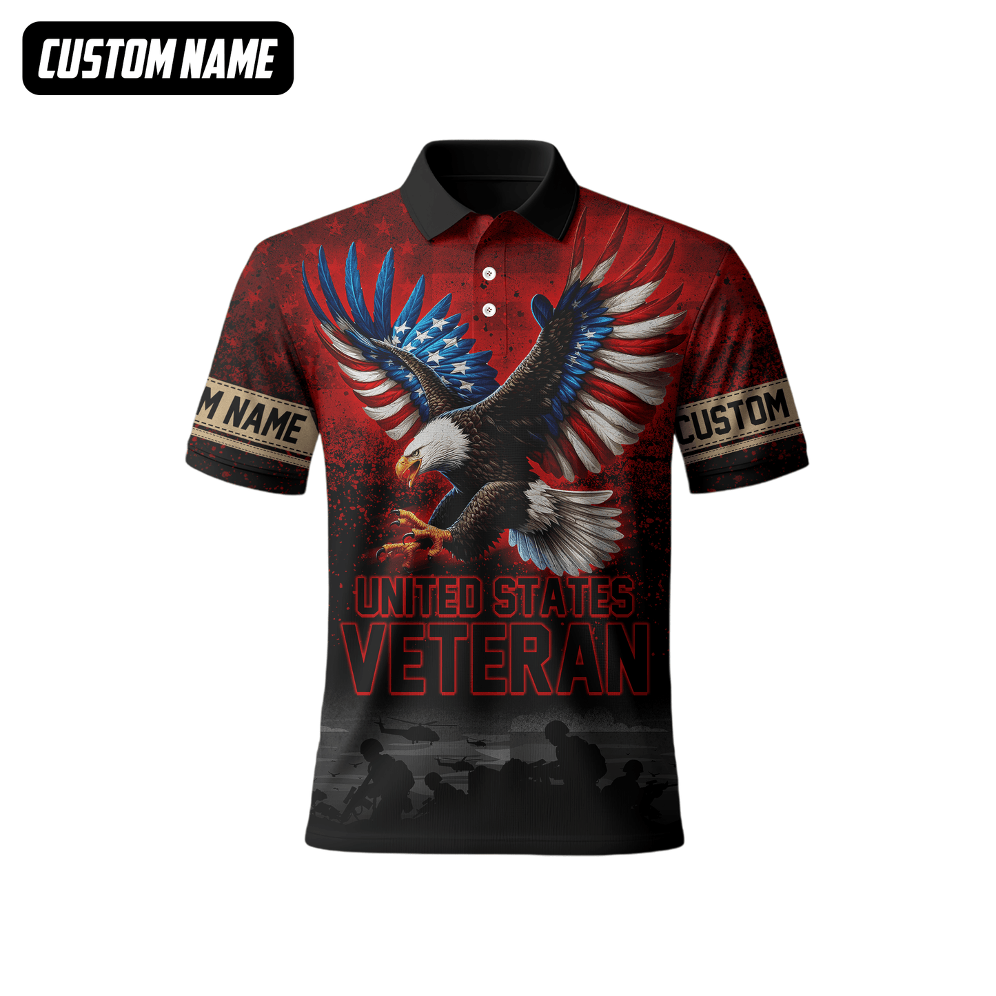 U.S. Veteran Hoodie – All Gave Some Some Gave All, Eagle with Flag Wings Zip Up