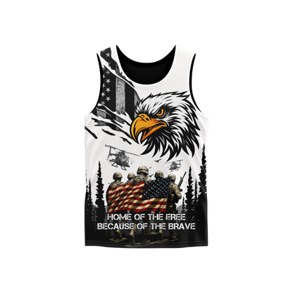 U.S. Veteran Hoodie – Home of the Free Because of the Brave, American Eagle Zip Up