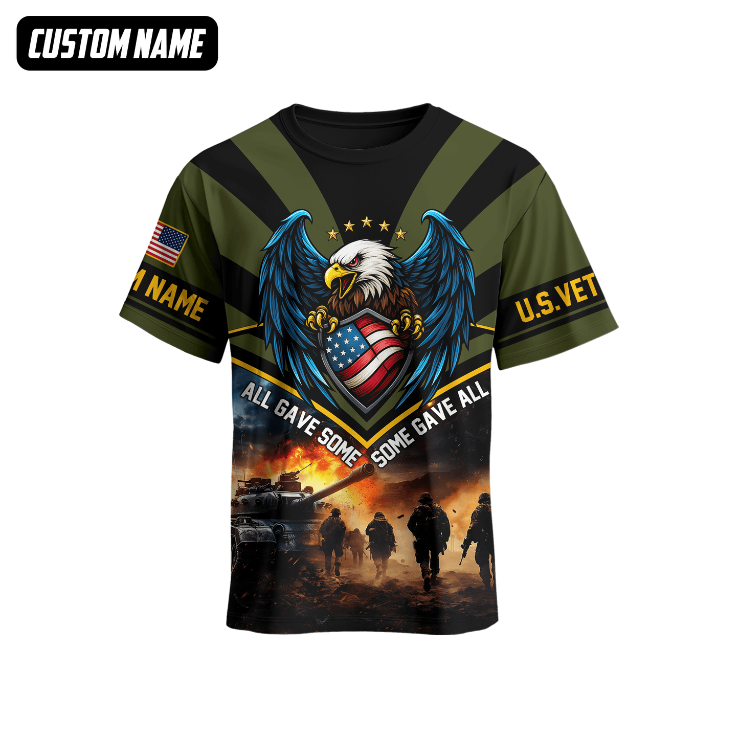 U.S. Veteran Hoodie – All Gave Some Some Gave All, Eagle with Flag Shield Zip Up